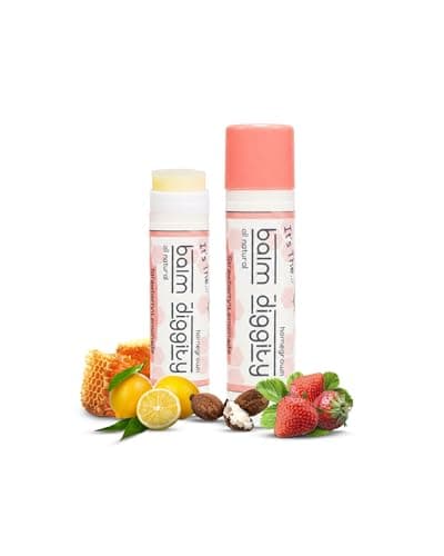 It's The Balm Diggity Strawberry Lemonade Lip Balm with Beeswax, Coconut Oil, Jojoba Oil, Shea Butter & Natual Flavor Stick - Moisturizing Care for Soft Smooth Lips with Strawberry Scent - 2 Pack