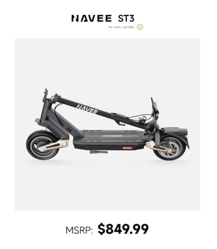 NAVEE Electric-Scooter-Adults, e Scooter ST3, Off Road Fast 25 20 Mph, 1000w 500w Motor with Suspension, Long Range 38 30 Miles, 10 inch Tires All Terrain, Heavy Duty Commuter Teens Men Adult Students - Thumbnail 2