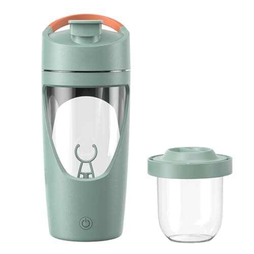 YOHOABSER Electric Protein Shaker Bottle with Storage, USB-C, 24 oz, Green