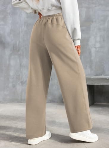 Dokotoo Pants for Women Straight Leg Elastic Waisted Stretch Palazzo Pants Fall Dressy Casual Trousers for Women - Thumbnail 6