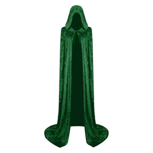 Fimyyao Hooded Cloak Velvet Cape with Hood Halloween Capes for Women Witch Costume Vampire Cloak Wizard Robe Cosplay - Image 1