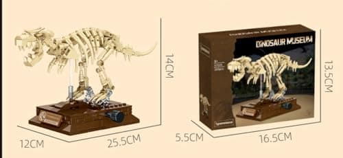 FRIMNS T. Rex Skull Dinosaur Fossil Skeleton Building Set, Movable Dinosaur Fossil T. Rex Model Kit with Tyrannosaurus Rex Display Base, Cool Home Decor Toy Gift for Fossils Lovers and Collectors - Thumbnail 6