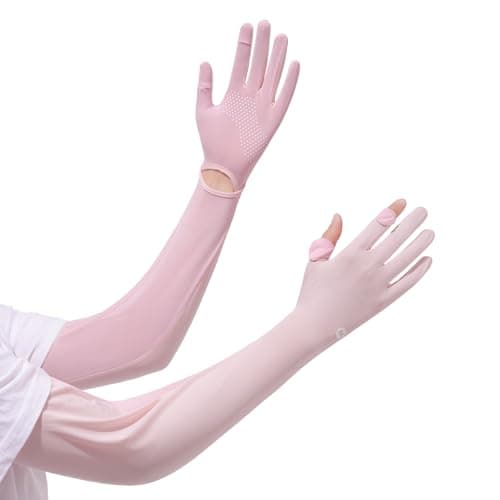 apaepr Driving Gloves - UV Protection, Full Finger Arm Sleeve, Sun Protection, Thin Touchscreen Gloves for Women (Pink, One Size) - Image 1