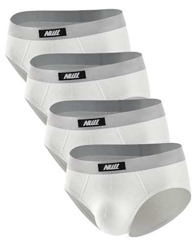 Nullktie Men's Cotton Briefs, Soft Breathable Mens Underwear, Comfort Waistband, Low Rise, 4-Pack - Image 1