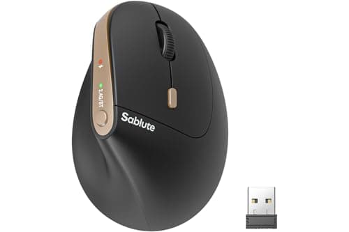 SABLUTE MAM3 Ergonomic Mouse, Bluetooth Mouse for Small/Medium Hands,Dual-Device Connectivity for Computer/Laptop, Rechargeable Wireless Vertical Mouse with 4 Adjustable DPI for Window,Mac OS,Black - Image 1