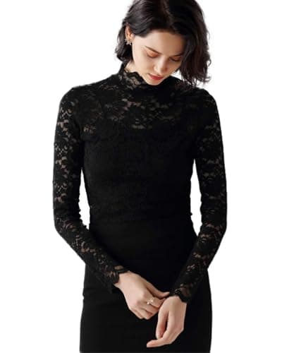 QiuDumo Womens Dressy Long Sleeve Date Night Tops Goth Brunch Outfits Black XXL - Thumbnail 5