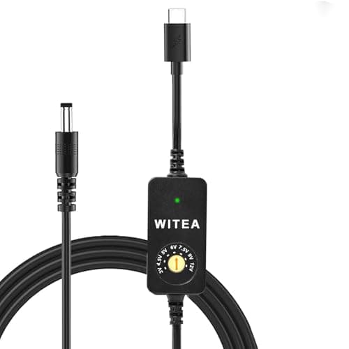 WITEA USB-C to DC Adjustable Power Adapter with 7 Voltage Outputs (3V-12V) | PD Trigger Cable & DC-DC Step Down Module | 8 Connector Tips for Tablets, LED Lights, Routers & More - Thumbnail 5