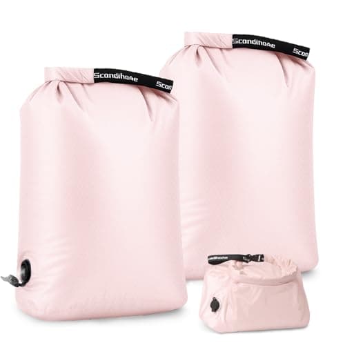 EPEDAL24 Travel Laundry Bag, Pump-Free Vacuum Compression Dirty Clothes Bag, Reusable Waterproof & Washable Laundry Bag, Wet and Dry Bag, Ideal for Suitcases, Road Trip Essentials (2 Pcs, M+M) Pink - Image 1
