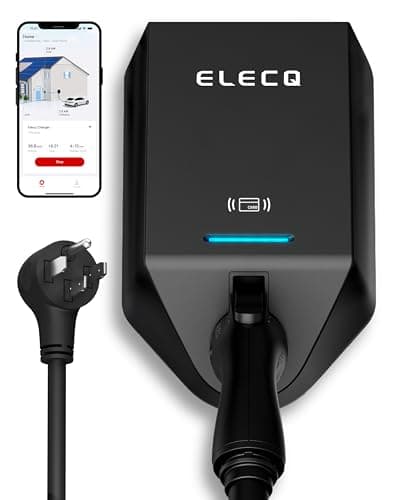 ELECQ Smart Level 2 EV Charger, Active Load Management, Solar EV Charging Mode, Wi-Fi Enabled, OCPP Compatible & Future-Proof, 40A NEMA 14-50 Plug-in EV Charger for Home with J1772 Connector - Image 1