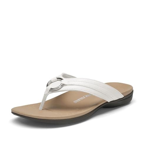 DREAM PAIRS Arch Support Flip Flops for Women Quick-Dry Comfortable EVA Footbed TPR Anti-Slip Sole Orthotic Dressy Thong Sandals for Beach Pool Summer All-Day Wear,Size 8,White,SDFF26003W - Image 1