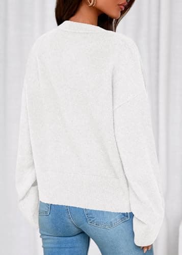 KIRUNDO Cardigan Sweaters for Women 2026 Fall Oversized Puff Long Sleeve Button Up Casual Spring Chunky Vacation Outfits(White, XX-Large) - Thumbnail 2