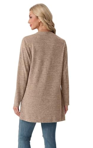 Lepunuo Cardigan Sweaters for Women Lightweight Open Front Long Sleeve Spring Casual Loose Cardigan Plus Size - Thumbnail 5