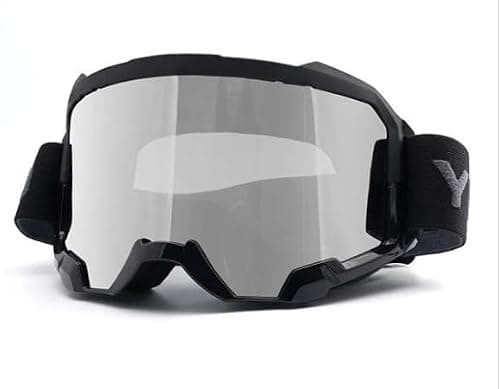 ActHose OTG Ski Goggles Snowboard Goggles for Men Women Anti Fog Over The Glasses Snow Goggles 100% UV400 Protection sandstorms strong winds and fog Black frame and Silver lens - Thumbnail 6
