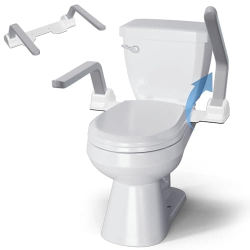 ZEAGUS Toilet Safety Rails for Seniors,500lb Heavy-Duty Toilet Safety Frame,Grab Bars,60° Adjustable & Space-Saving Toilet Assist Arms,Toilet Handles for Elderly,Disabled,and Mobility Impaired - Image 1