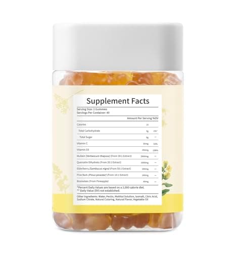 Mullein Gummies, 3000mg Mullein Leaf Extract, Lung Cleanse, 90 Count - Thumbnail 6