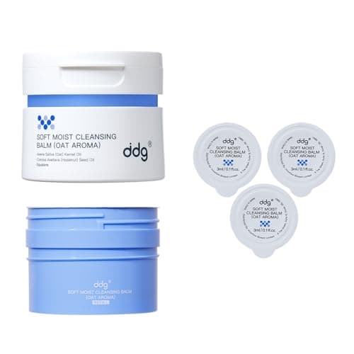 ddg Soft Moist Cleansing Balm Set-Make Remover Balm for Sensitive Skin,Eye Makeup Remover & Facial Cleanser for Waterproof Makeup Removal,Vegan Plant Oils,Nourishing & Hydrating