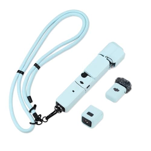 Flymile Pocket 3 Silicone Cover & Lanyard Strap, Protective Case for DJI Osmo/Xtra Muse Accessories(Blue) - Image 1