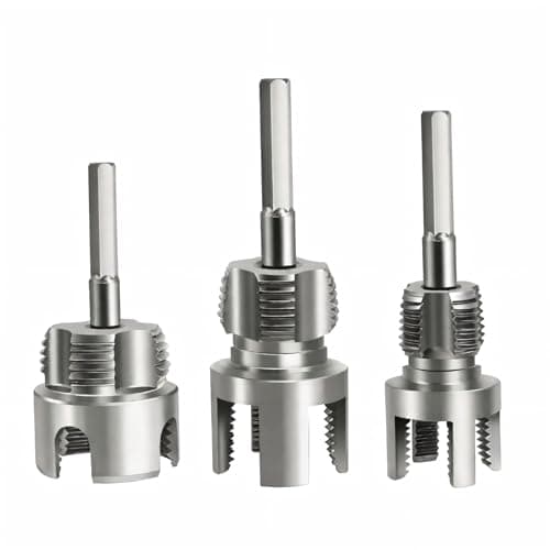 QYXLZUR PVC Pipe Threader Set (1/2", 3/4", 1"), Pipe Threading Tool Attachment for Drill, 2-in-1 Internal & External Thread Maker for PVC & Plastic Water Pipes, Plumbing Tap & Die Kit - Image 1