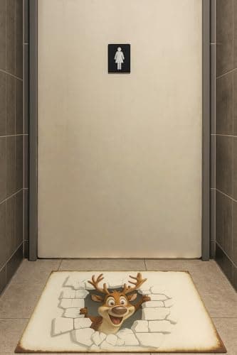 Carastora Christmas Reindeer Holiday Doormat, Anti-Fatigue Mat, Durable and Non-Slip for Indoor and Outdoor Use, Home Decor, Housewarming Gift, Size: 20 x 31 inches - Thumbnail 4