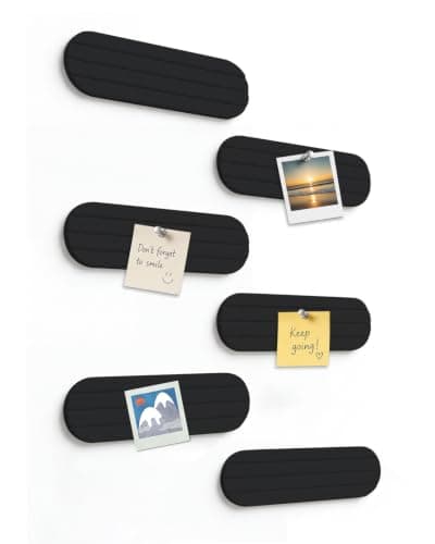 6 Pcs 15.7x3.9 Felt Board, Self-Adhesive and Removable Nano Tap Wall Decor, 0.35" Thick Freely Combinable Felt Bulletin Board for Bedroom Living Room Office Classroom Flower Shop (Black)