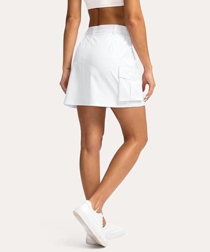 G Gradual Women's Skort 5 Pockets Cargo Skirt Golf Skirts Skorts for Women Casual Summer Hiking, White, XX-Large - Thumbnail 2