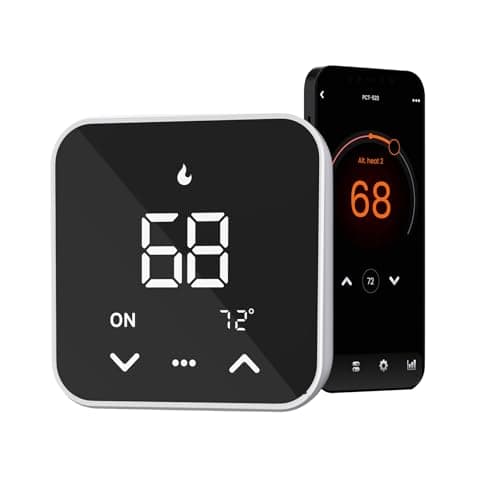 Smart Thermostats for Home, WiFi Thermostats Compatible with Alexa and Google Assistant,7day x 8period Programmable Control Tuya/Smart Life, Energy Saving, C-Wire Require (Black) - Image 1