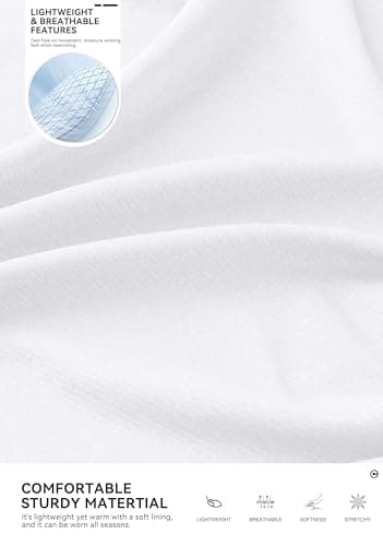 Obla Golf Quarter Zip Pullover for Men Mock Neck Sweatshirt Lightweight Sun Protection Men's Long Sleeve Golf Shirt (White # Black_M) - Thumbnail 6