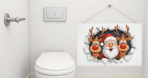 2-pack Vintage Country Style Santa Claus, Reindeer, and Holiday Themed Metal Tin Signs - Size: 12 x 8 inches, suitable for home decoration in living rooms, kitchens, bars, cafes, etc., and also makes a great gift. - Thumbnail 5