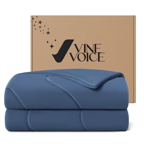 Vine Voice Cooling Comforter for Hot Sleepers, King 106x90, Midnight Blue - Image 1