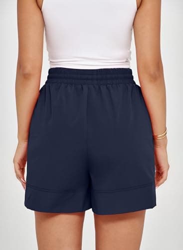 Dokotoo Gym Shorts Women Blue Running Workout Athletic Summer Outfits 2026 Womens Shorts Beach Vacation Clothes High Waisted Stretchy Spring Quick Dry Yoga Causal Pants Size X-Large - Thumbnail 5