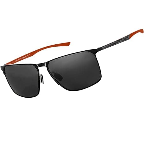 SIPLION Polarized Sunglasses for Men for Driving, UV Protection Carbon Fiber Frame Lightweight 2.0 Lenses for Fishing 8222 red - Image 1