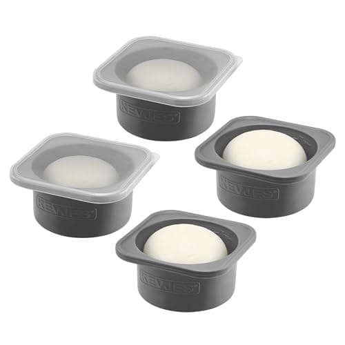 KEVJES Stackable Silicone Artisan Pizza Dough Proofing Proving Containers with Lids-2/3/4/5 pack-500ml portion (Spacegrey, 4 PACK) - Image 1