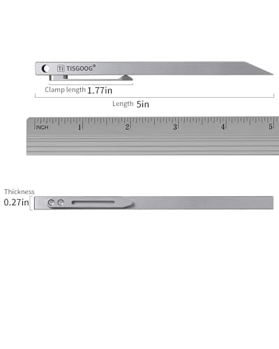 Titanium Pry Bar, EDC Pocket Tool with Clip - Thumbnail 2