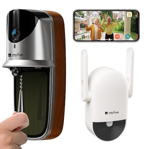 anyfree 2026 Newly Solar Video Doorbell Camera Wireless with Chime Pro (2nd), 2K Wide-Angle, AI Human Detection, 2.4GHz 5GHz WiFi, 2-Way Talk, No Monthly Fee Local/Cloud Storage, Works with Alexa