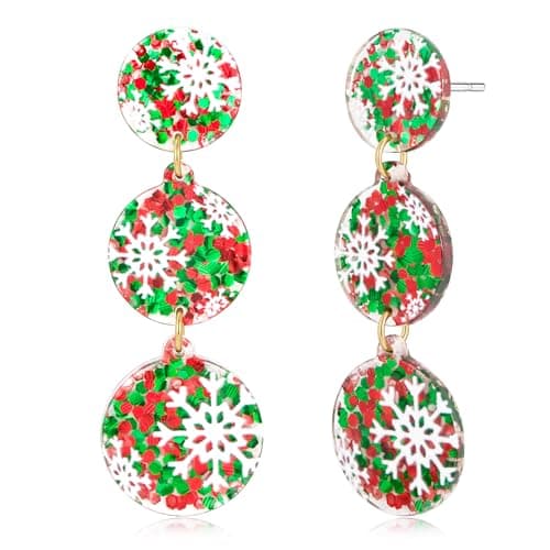 FAMARINE Christmas Earrings Colorful Light Earrings Lightweight Holiday Earrings - Image 1