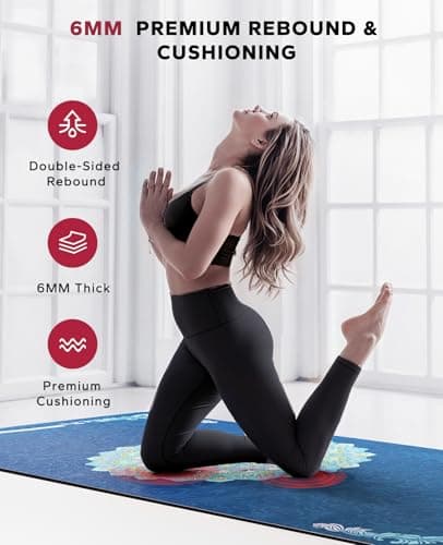 HAPBEAR Large Yoga Mat - 72x36'' Wide workout Mat, Suede Surface with TPE Layer, 1/4'' Thick for Cushioned Support, Non-Slip Yoga Mat, Suitable for Yoga, Pilates, Home and Gym Workouts - Thumbnail 4