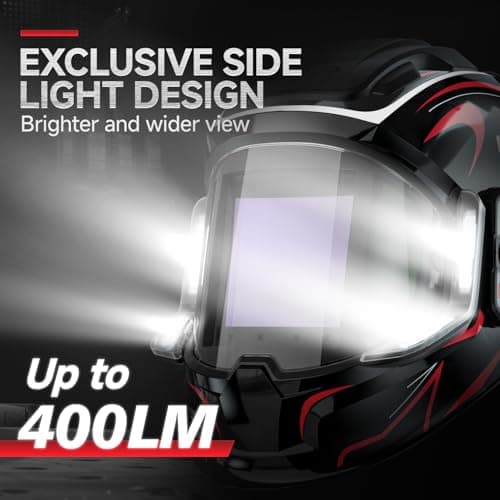 ANDELI Welding Helmet with 4 LED Light, 180° Panoramic 6 Arc Sensor True Color Auto Darkening Welding Hood with Internal Display, 2400mAh Rechargeable Battery for TIG/MIG/Cut/Grind MONERRC LED PRO - Thumbnail 3