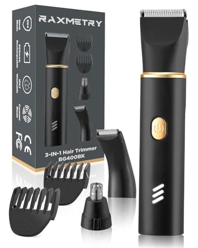 RAXMETRY Manscape Body Hair Trimmer for Men-3 in 1 Electric Razor Groin Groomer,IPX7 Waterproof,Versatile Hair Trimmer for Ball/Pubic/Chest/Beard/Nose,USB-C Rechargeable,Gifts for Him Dad - Image 1