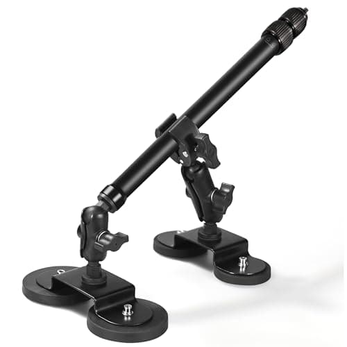 MEIENXIUS Magnetic Car Mount for Insta360 & Action Cameras, N52 Strong 360 Camera Car Mount with Quick-Release Base, Exterior Vehicle Mount with Extendable Arm & 360° Rotation, Compatible with GoPro - Image 1