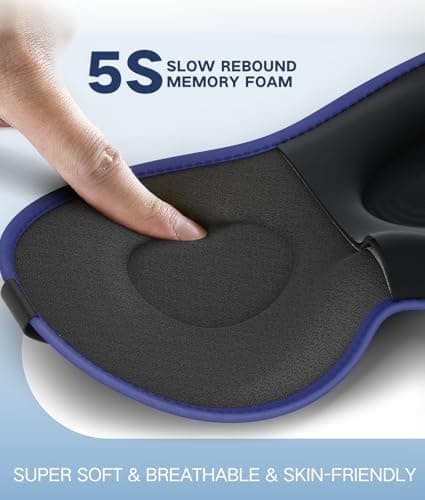 Vynix Sleep Mask for Men Women - Eye Masks for Side Sleepers, 3D Contoured Night Blindfold 100% Blockout Pressure-Free, Soft Lightweight Breathable Eye Cover Shade Sleeping for Airplane, Travel, Blue - Thumbnail 6