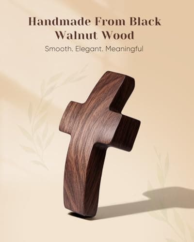 3-Pack Wooden Cross Fidget, Handmade Pocket Wood Crosses, Cross My Heart | Encouragement Gift, Relieve Anxiety for Yourself, Inspirational Easter Gift for Christian Faith, Prayer, Father Day Gifts - Thumbnail 5