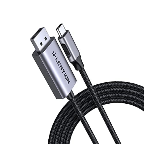 LENTION 6FT USB C to DisplayPort Cable Adapter (4K@60Hz,2K@165Hz), Type C to DisplayPort Cord Compatible with 2025-2016 MacBook Pro/Air, 2026 MacBook Neo, iPad/Surface/Mac mini,Dell(2M,Gray) - Image 1
