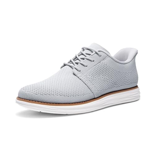 Bruno Marc Men's Hands Free Slip On Casual Dress Shoes Mesh Sneakers Lace-Up Breathable Lightweight Comfortable Walking Shoes,Size 8,Grey,BMUMOX2419 - Image 1