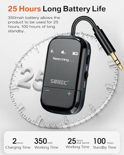 Airplane Bluetooth Wireless Adapter with Qualcomm AptX Adaptive Support 2 Headphones AirPods - 3.5mm AUX Jack Airline Bluetooth Audio Transmitter for Travel Flight TV PC Gym - Thumbnail 4