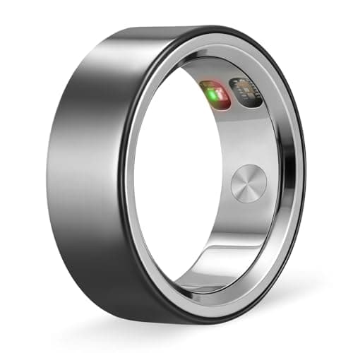 XUV Smart Health Ring for Men, Waterproof Smart Ring with Heart Rate, Emergency Alert, Daily Reminders, Sleep Fitness Tracker Ring – No Subscription Fee, Compatible with iOS & Android(Black, 10)