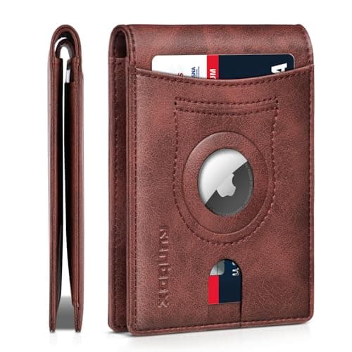 RUNBOX AirTag-Wallet-Mens-Slim-RFID Blocking Wallets Leather with Bill Compartment Air Tag Bifold Card Holder Wallet Gifts for Men Dad - Image 1