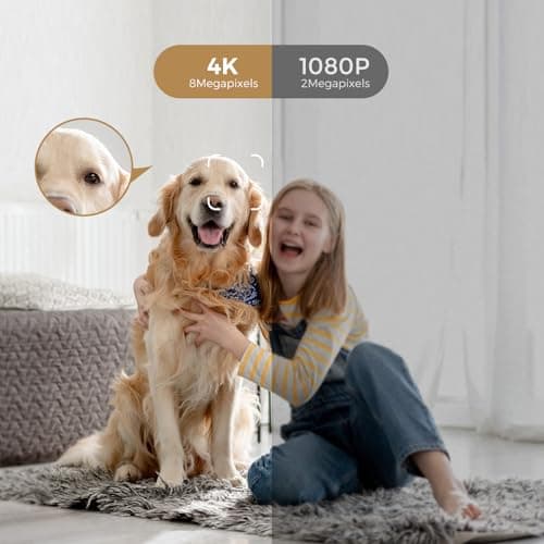 ARPHA 4K Indoor Security Camera, WiFi Pet Camera for Home Security with PIR Human Detection, Sound Detection, Night Version Two-Way Talk, Support TF Card & Cloud Storage - Thumbnail 2