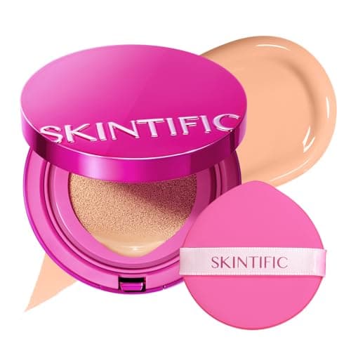 SKINTIFIC Cover Glow Perfect Cushion Foundation – Natural Radiant Finish, Medium-to-High Buildable Coverage, Hydrating Peptide Complex, Lightweight for Dry & Combination Skin, #03 Petal - Image 1
