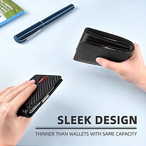 Zitahli Money Clip Wallets for Men,Slim Bifold Wallet 10-12 Cards, Mens Leather Wallet with ID Window,RFID Blocking Thin Minimalist Credit Card Holder,Gifts for Him - Thumbnail 3