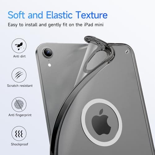 SANDUODD Case for iPad mini 7 (A17 pro) 2024/iPad mini 6 2021, Rugged Translucent Back Shell Full Corner Protective Case for 8.3 inch iPad mini 6/7, Compatible with Magsafe (Clearblack) - Thumbnail 3